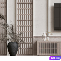 TV wall11 3D Model Vray