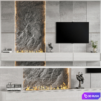 TV Wall 28 3D Model Vray, Corona