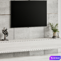 TV Wall 28 3D Model Vray, Corona