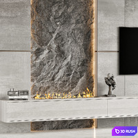 TV Wall 28 3D Model Vray, Corona