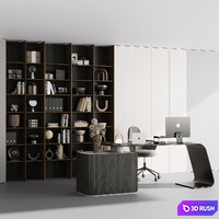 Workplace - office furniture 09 3D Model Vray, Corona