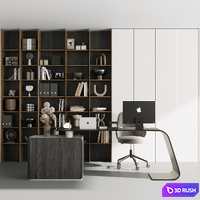 Workplace - office furniture 09 3D Model Vray, Corona
