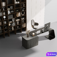 Workplace - office furniture 09 3D Model Vray, Corona