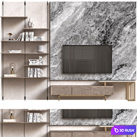 TV wall23 3D Model Vray