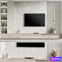 TV Wall 30 3D Model Vray, Corona