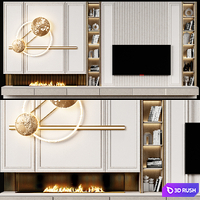 TV wall modern 97 3D Model Vray, Corona