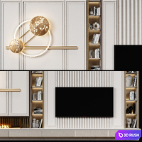 TV wall modern 97 3D Model Vray, Corona