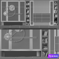 TV wall modern 97 3D Model Vray, Corona