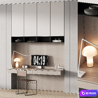 244 office furniture 09 workplace 05 minimal warm vintage 01 3D Model Vray, Corona