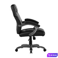 Mid-Back Black LeatherSoft Overstuffed Swivel Task Ergonomic Office Chair with Arms 3D Model Vray, Corona