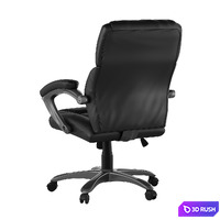 Mid-Back Black LeatherSoft Overstuffed Swivel Task Ergonomic Office Chair with Arms 3D Model Vray, Corona