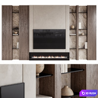 TV wall 02 3D Model Corona