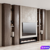 TV wall 02 3D Model Corona