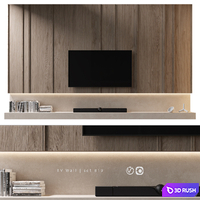TV Wall | Set 819 3D Model Vray, Corona
