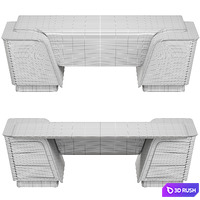 Blues Presidential Office Desk by Turri 3D Model Corona