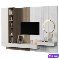 TV Wall 047 3D Model Vray, Corona