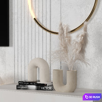 TV Wall 047 3D Model Vray, Corona