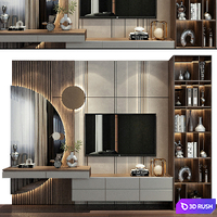 TV shelf 0637 3D Model Vray