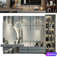TV shelf 0637 3D Model Vray