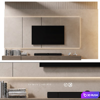 TV Wall | Set 822 3D Model Vray, Corona