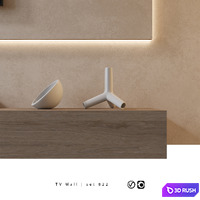 TV Wall | Set 822 3D Model Vray, Corona