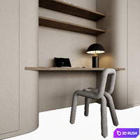 Workplace 7 3D Model Vray, Corona
