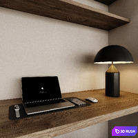 Workplace 7 3D Model Vray, Corona