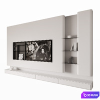 TV Wall 3D Model Corona