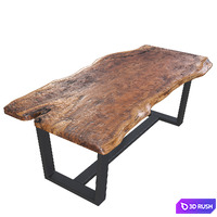 Wooden table slab 3D Model Vray