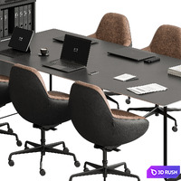 Meeting Table - Office Furniture 434 3D Model Vray, Corona