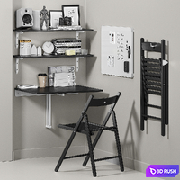 Balcony Workplace IKEA 3D Model Vray, Corona