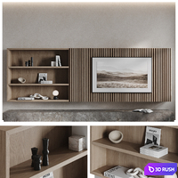 Hopetoun TV wall 3D Model Vray, Corona