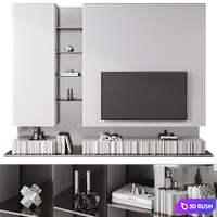 TV composition with metal 3D Model Corona