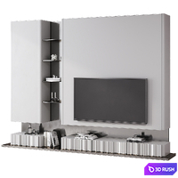 TV composition with metal 3D Model Corona