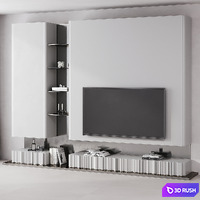 TV composition with metal 3D Model Corona