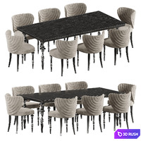 Arven Dining Set by Elve Luxury 3D Model Corona
