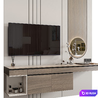 Room TV wall 18 3D Model Corona