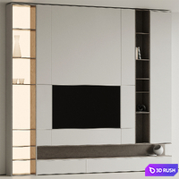 TV wall 14 3D Model Vray, Corona