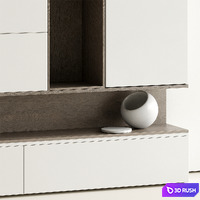 TV wall 14 3D Model Vray, Corona