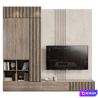 Modern TV Wall 02 3D Model Corona