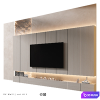TV Wall | Set 851 3D Model Vray, Corona