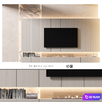 TV Wall | Set 851 3D Model Vray, Corona