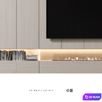 TV Wall | Set 851 3D Model Vray, Corona