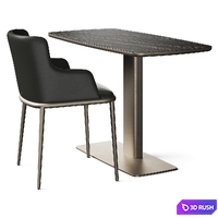 Cattelan Italia Run Ceramic Table &amp; Magda Ml Armchair 3D Model Vray, Corona