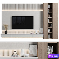TV Wall 112 3D Model Vray, Corona