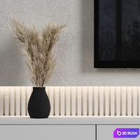 TV Wall 112 3D Model Vray, Corona