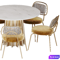 BRILLON CHAIR and LAZEY Table Set 3D Model Corona