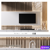 TV Wall | Set 888 3D Model Vray, Corona