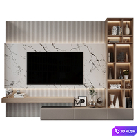 Plywood Tv Shelf KTV089 3D Model Vray