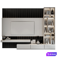 Plywood Tv Shelf KTV089 3D Model Vray